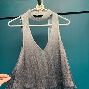 Show Me Your MuMu Shimmering Silver Top